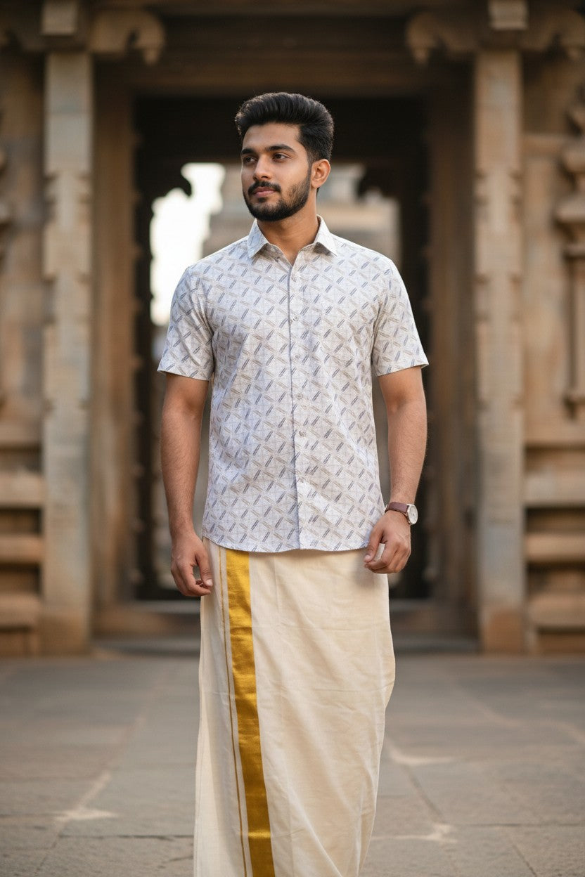 Southloom Pure Cotton Printed Shirt SLSHIRT 42 HS
