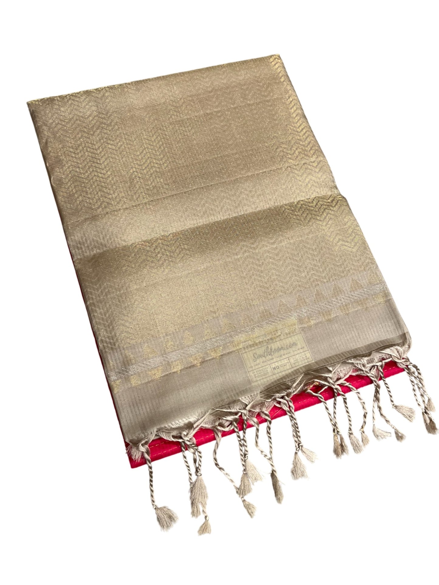 Southloom Pure Handloom Bridal Kanchipuram Silk Saree with Korvai Work (Pink & Grey)