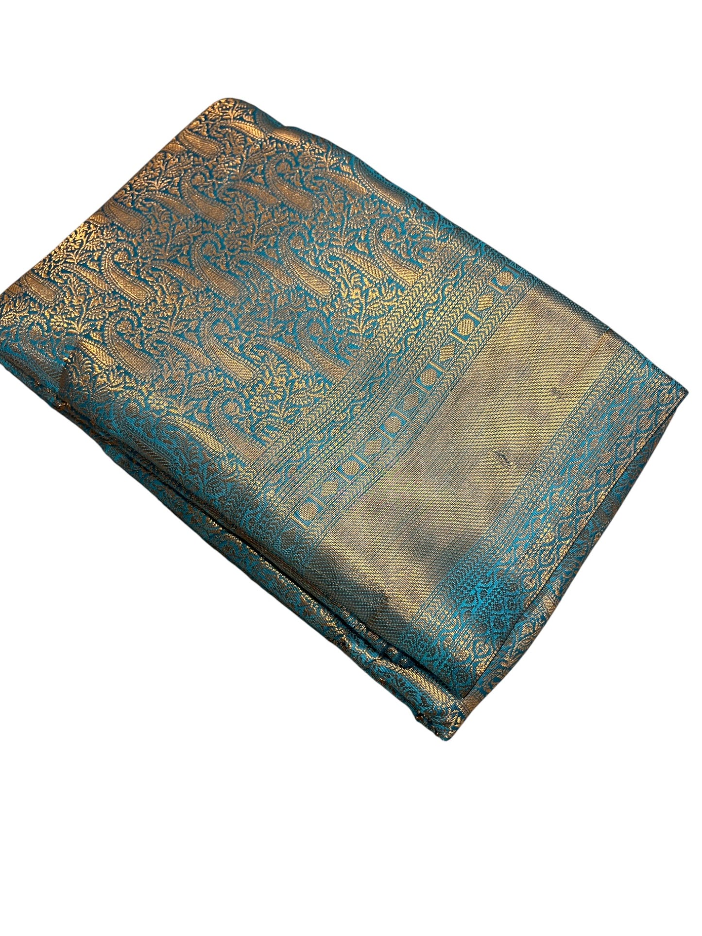 Southloom Premium Semi Silk Zari Work Brocade Saree in Bridal Blue with Matching Pallu
