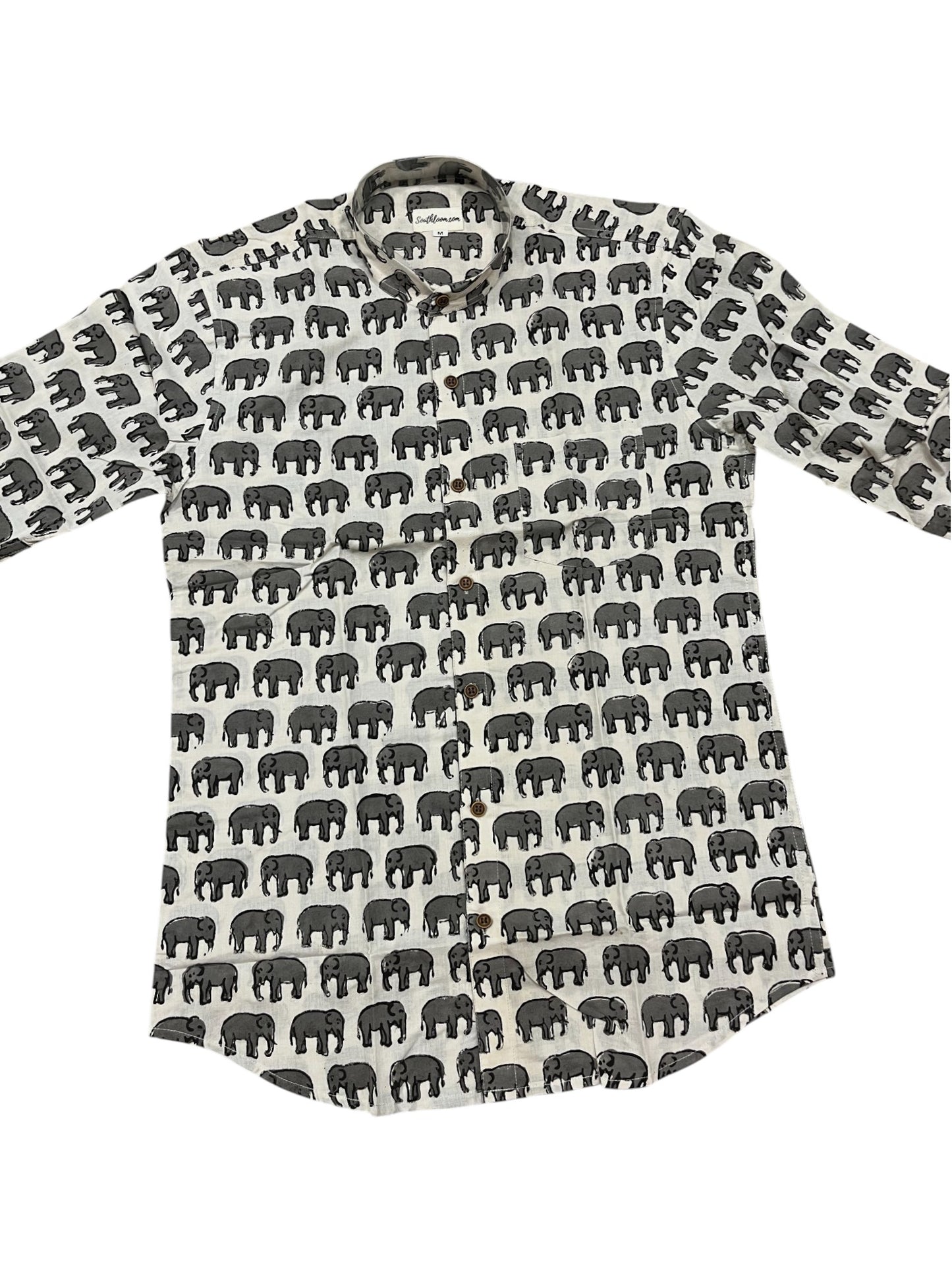 Southloom Jaipur Pure Cotton Block Printed Shirt for Men (Medium)