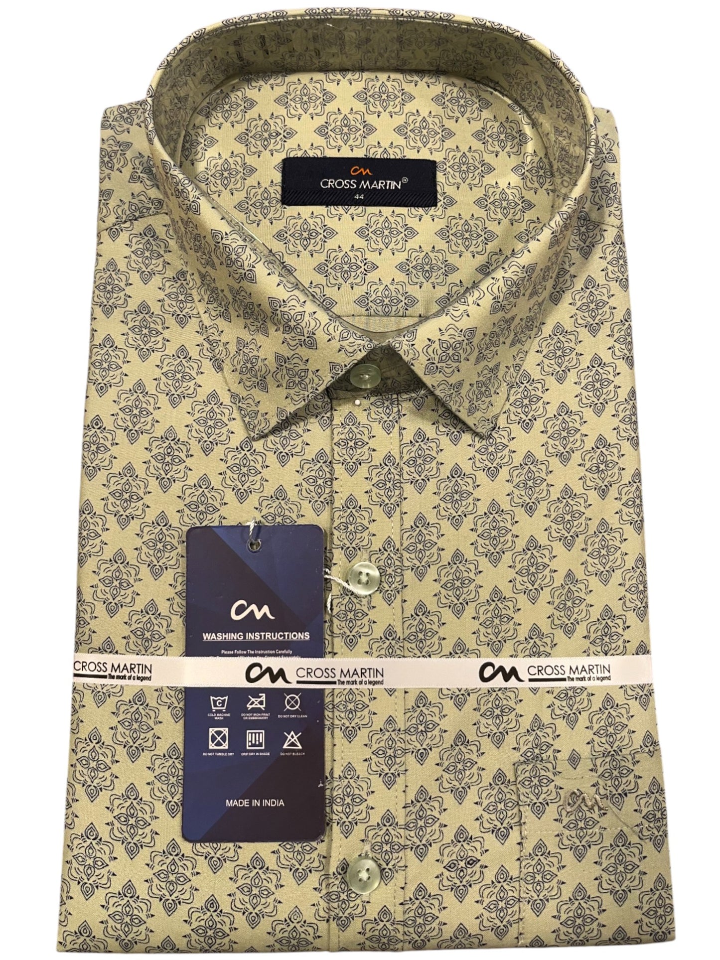 Southloom Pure Cotton Green Printed Shirt (44 FS)