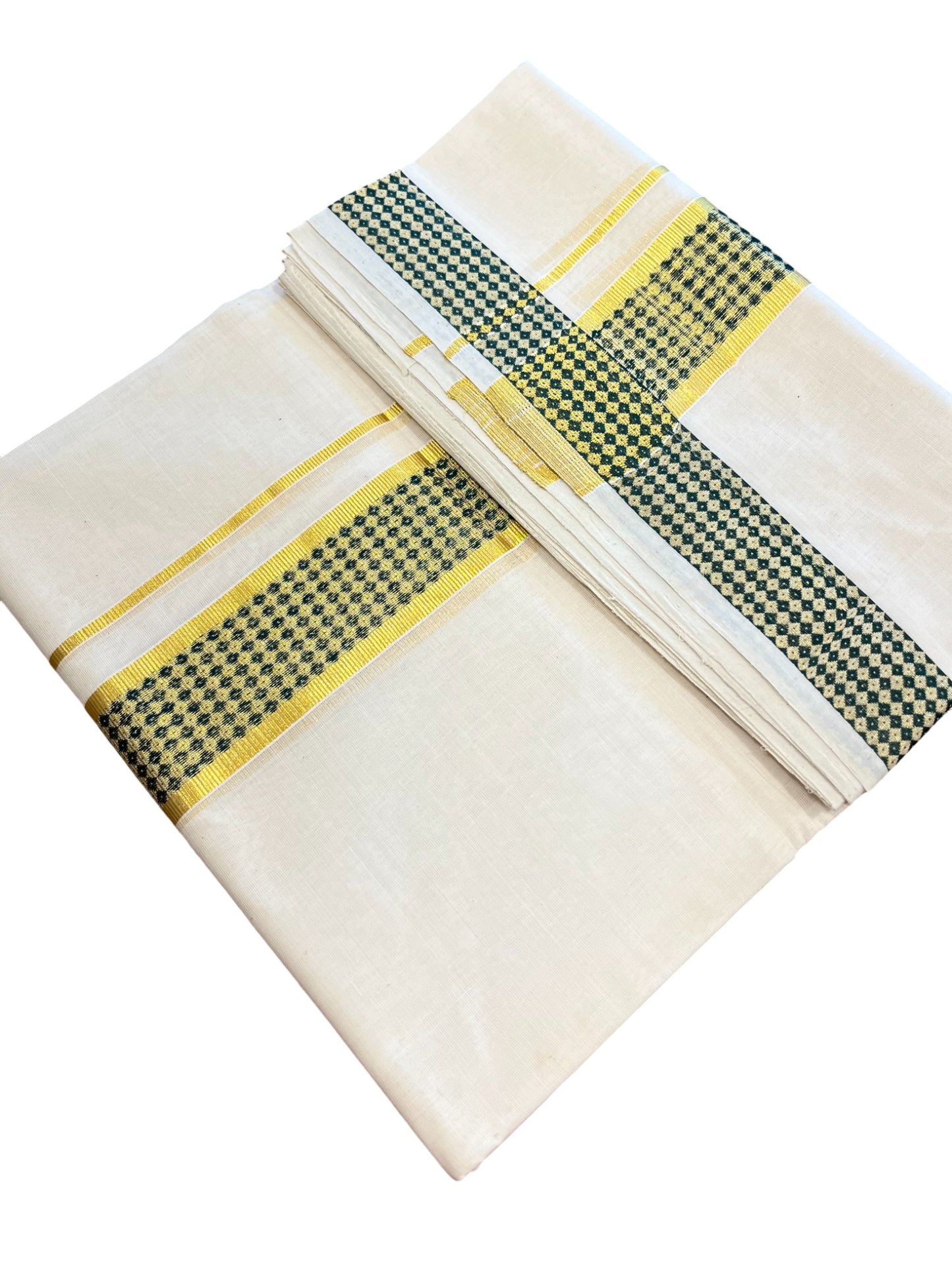 Southloom Premium Handloom Cotton Kasavu Double Mundu