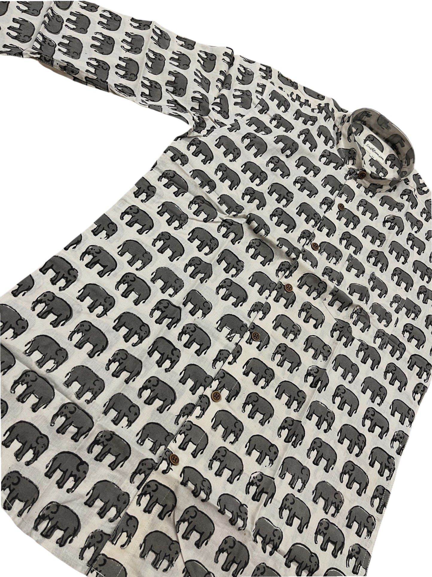 Southloom Jaipur Pure Cotton Block Printed Shirt for Men (Medium)