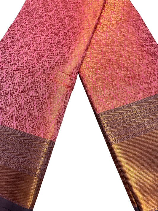 Southloom Premium Semi Silk Zari Work Brocade Saree in Bridal Peach with Matching Pallu