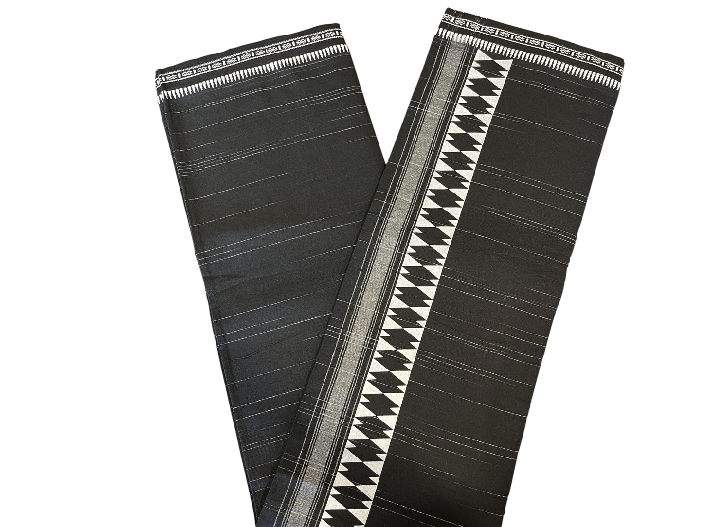 Southloom Black Printed Single Mundu / Otta Mundu / Lungi (South Indian Kerala Dhoti)