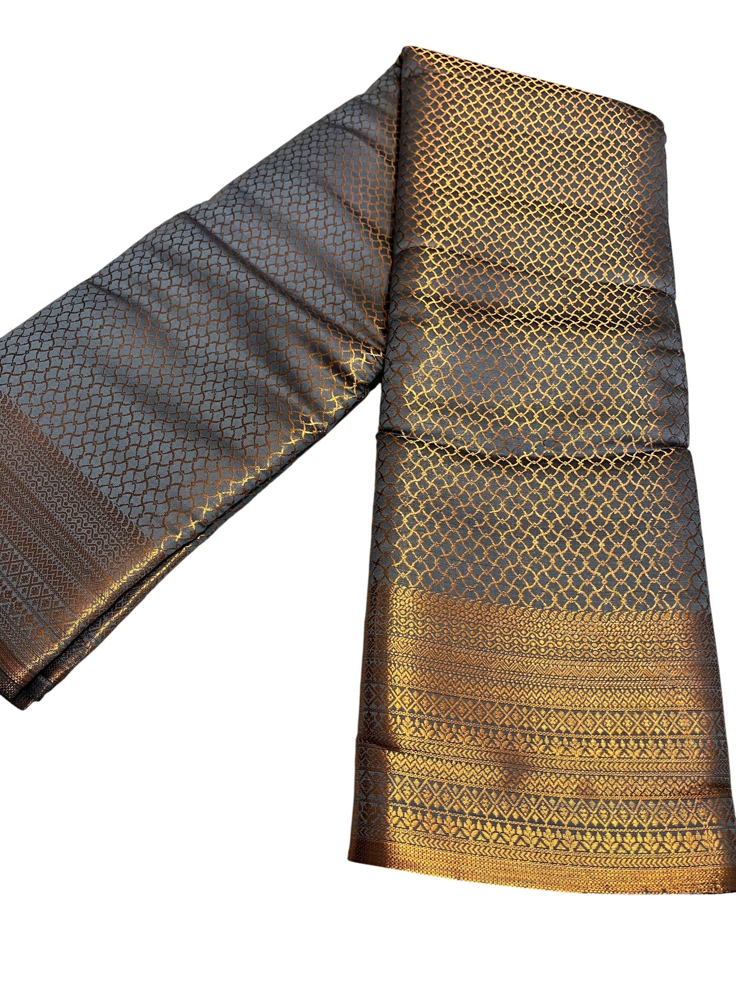 Southloom Brocade Silk Bridal Saree WIth Woven Borders And Blouse Piece