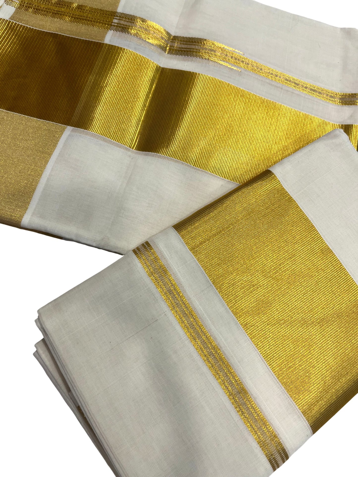 Southloom Premium Handloom Plain Set Mundu (Mundum Neriyathum) 3 Inch Border