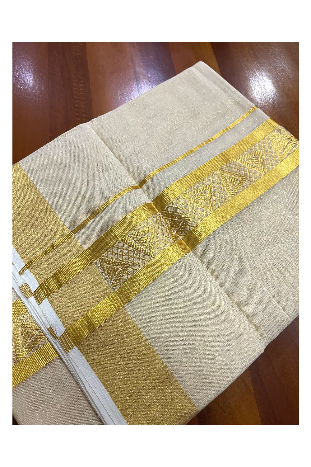 Southloom Premium Handloom Tissue Mundu with Kasavu Woven Border (Onam Mundu 2023)