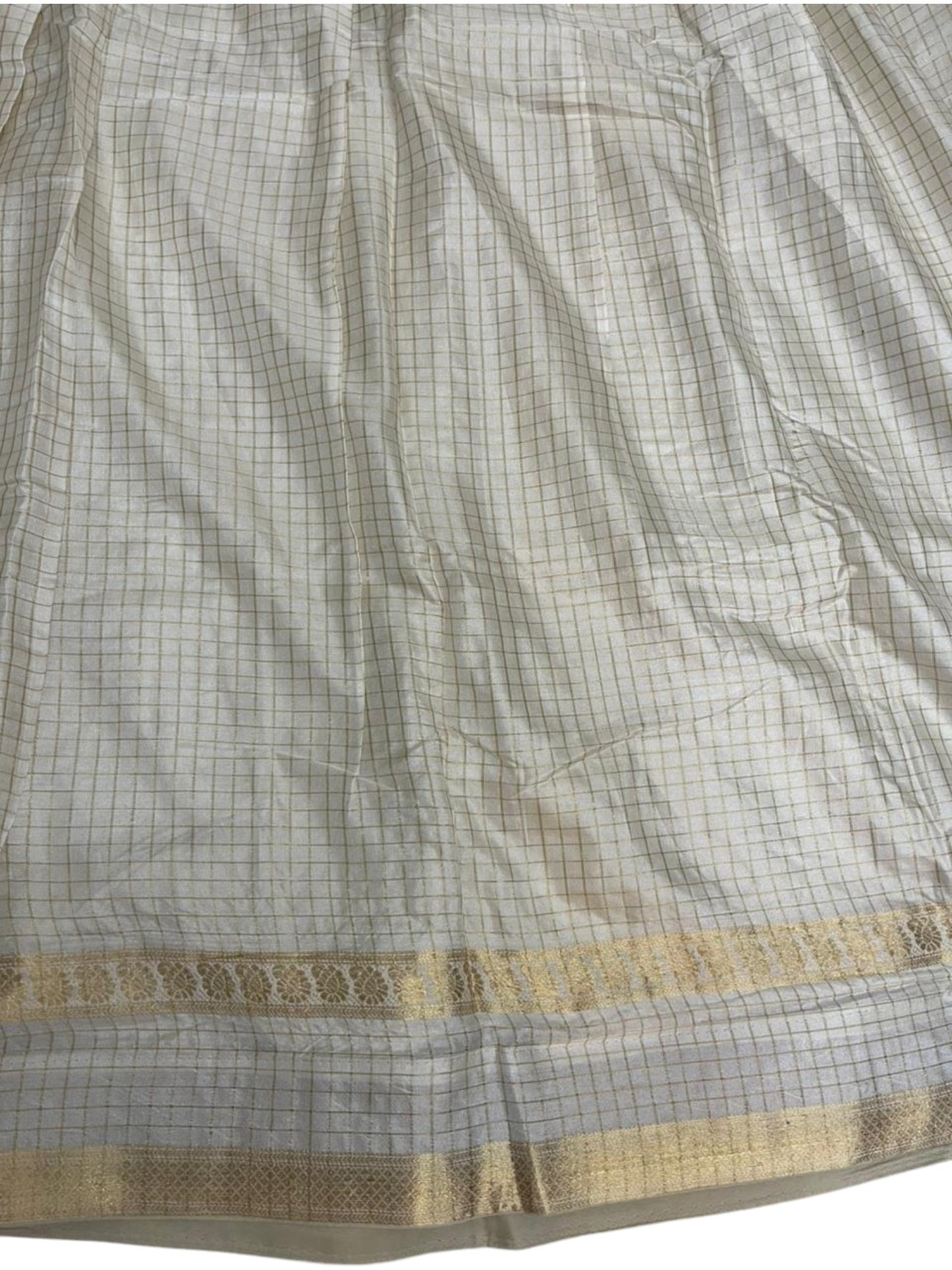 Southloom Semi UnStitched Check Dhavani Set with Pavada and Blouse Piece