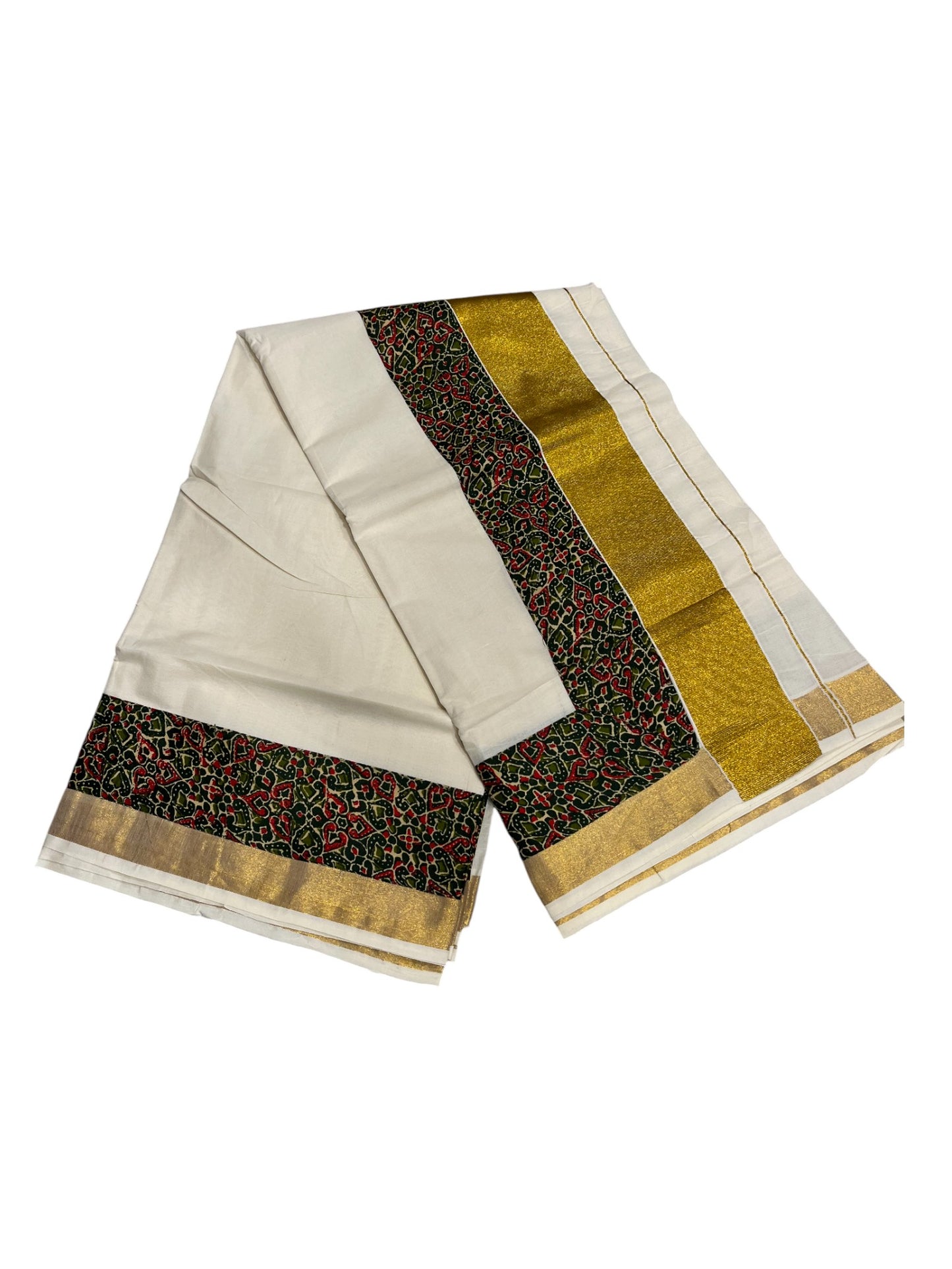 Southloom Cotton Kerala  Saree with Ajrakh Printed