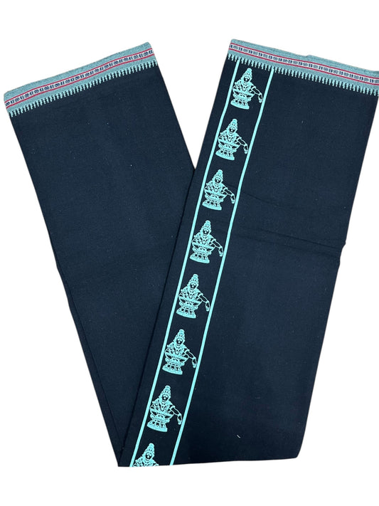 Southloom Black Printed Ayyapan Single Mundu / Otta Mundu  (South Indian Kerala Dhoti)