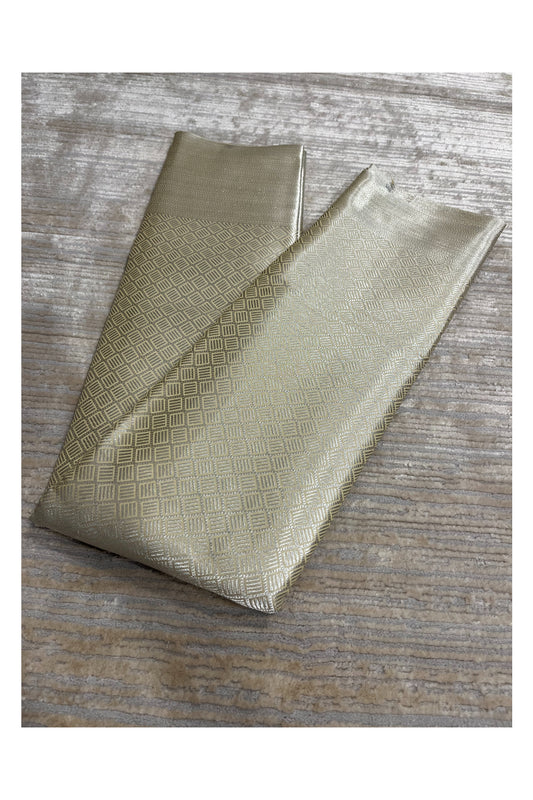 Southloom Banarasi Silver Zari Brocade Work Silk Saree in Beige Pastel Shade