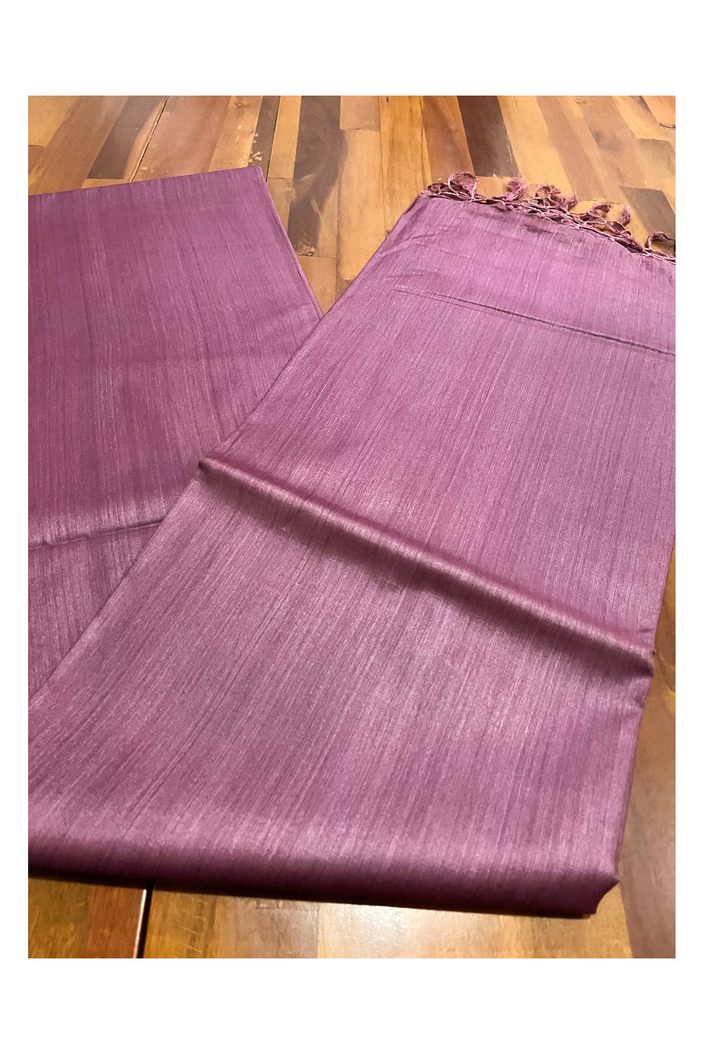 Southloom Premium Tussar Solid Onion Pink Saree