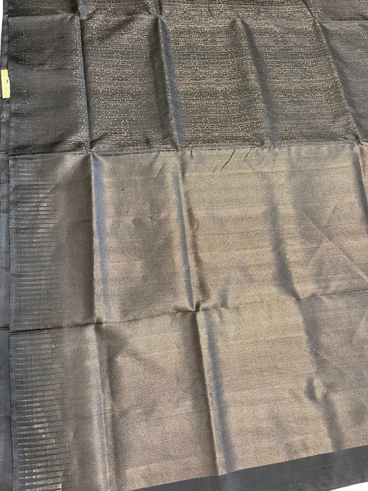 Southloom Pure Handloom Kanchipuram Silk Saree with Korvai Work (Grey)