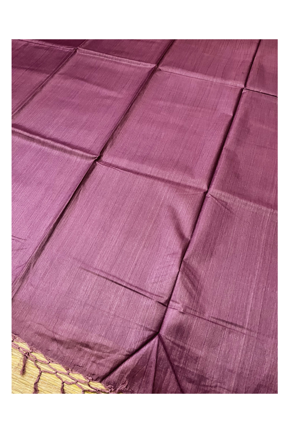 Southloom Premium Tussar Solid Onion Pink Saree