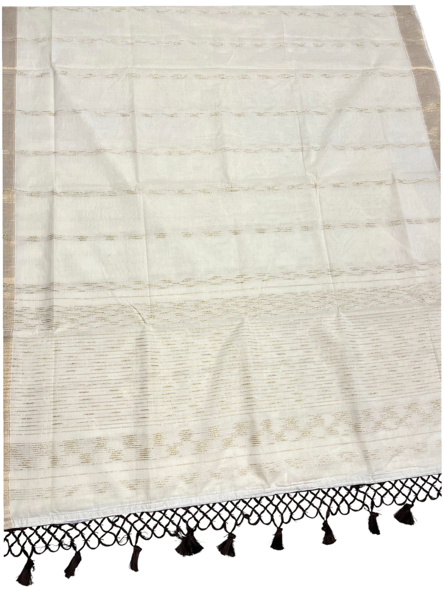 Southloom Kerala Cotton Kasavu Saree with Golden Thread Work