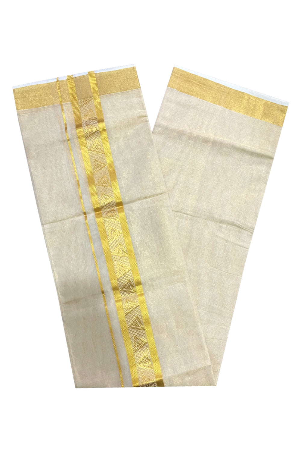 Southloom Premium Handloom Tissue Mundu with Kasavu Woven Border (Onam Mundu 2023)