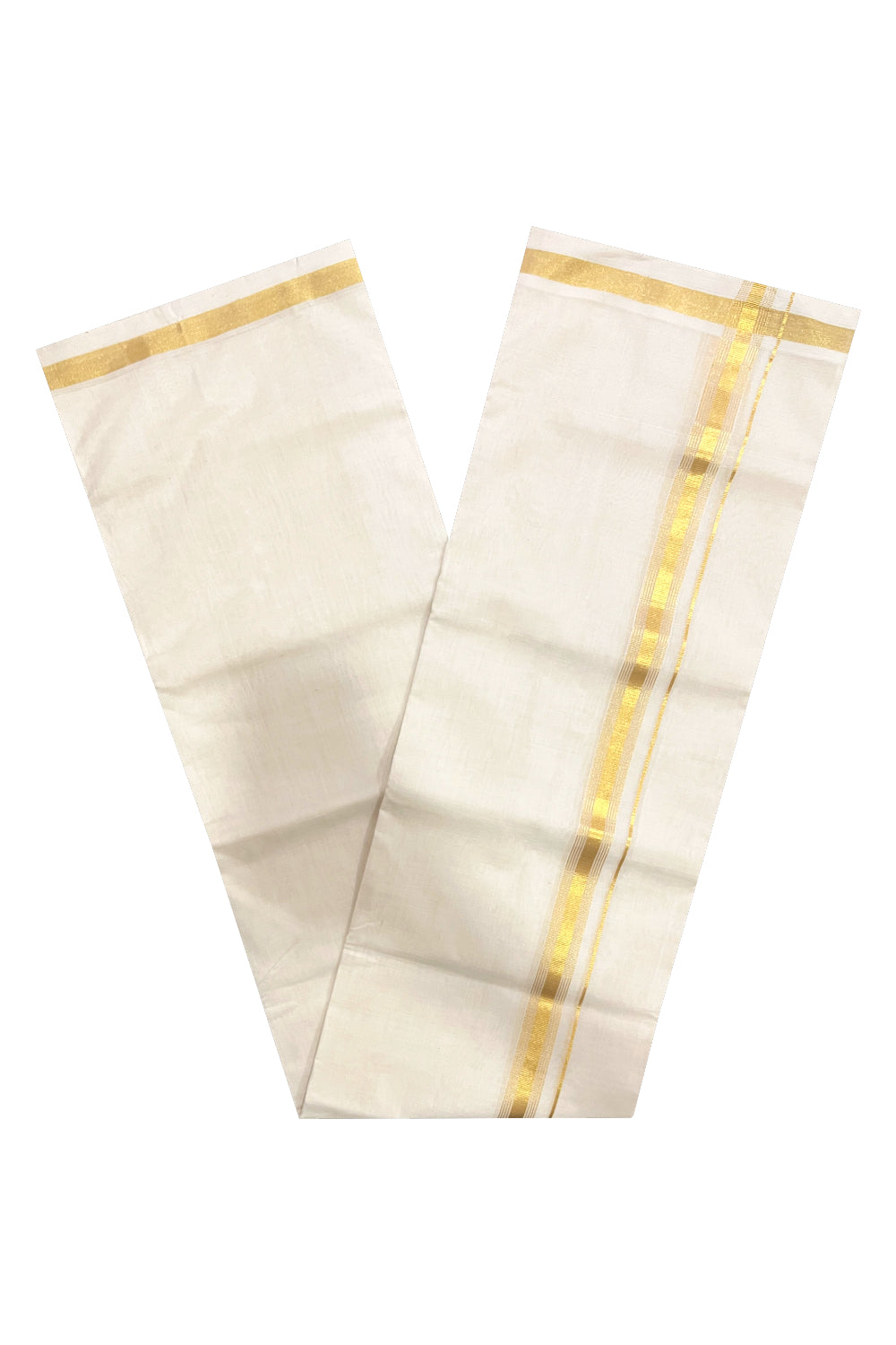 Southloom Premium Balaramapuram Unakkupaavu Handloom Kasavu Mundu (South Indian Kerala Dhoti)