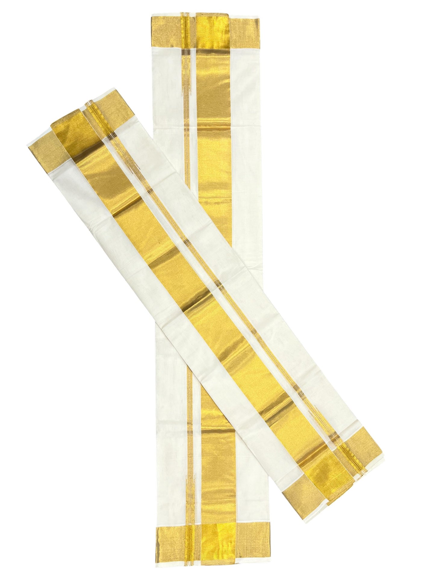 Southloom Premium Handloom Plain Set Mundu (Mundum Neriyathum) 3 Inch Border