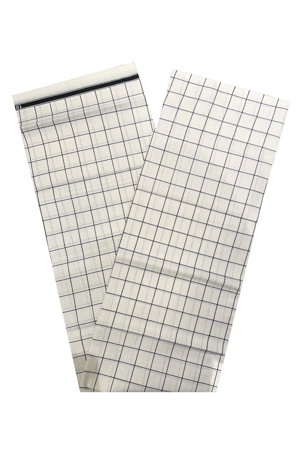 Southloom White Check Design Single Mundu / Lungi (South Indian Kerala Dhoti)