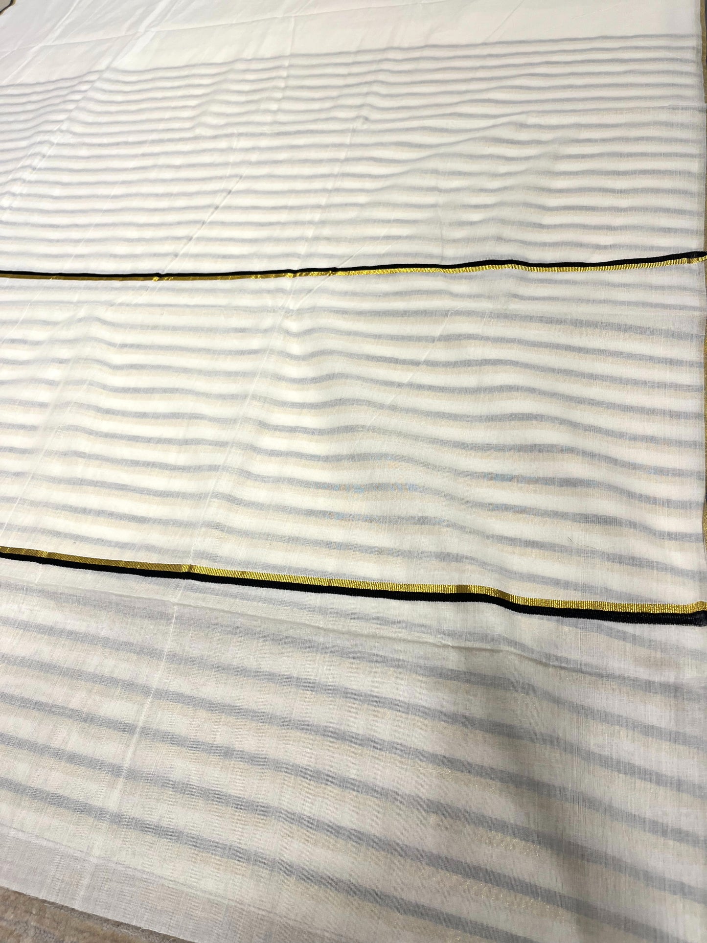 Southloom Puliyilakkara Black and Gold Kasavu Kerala Saree with Woven Blouse