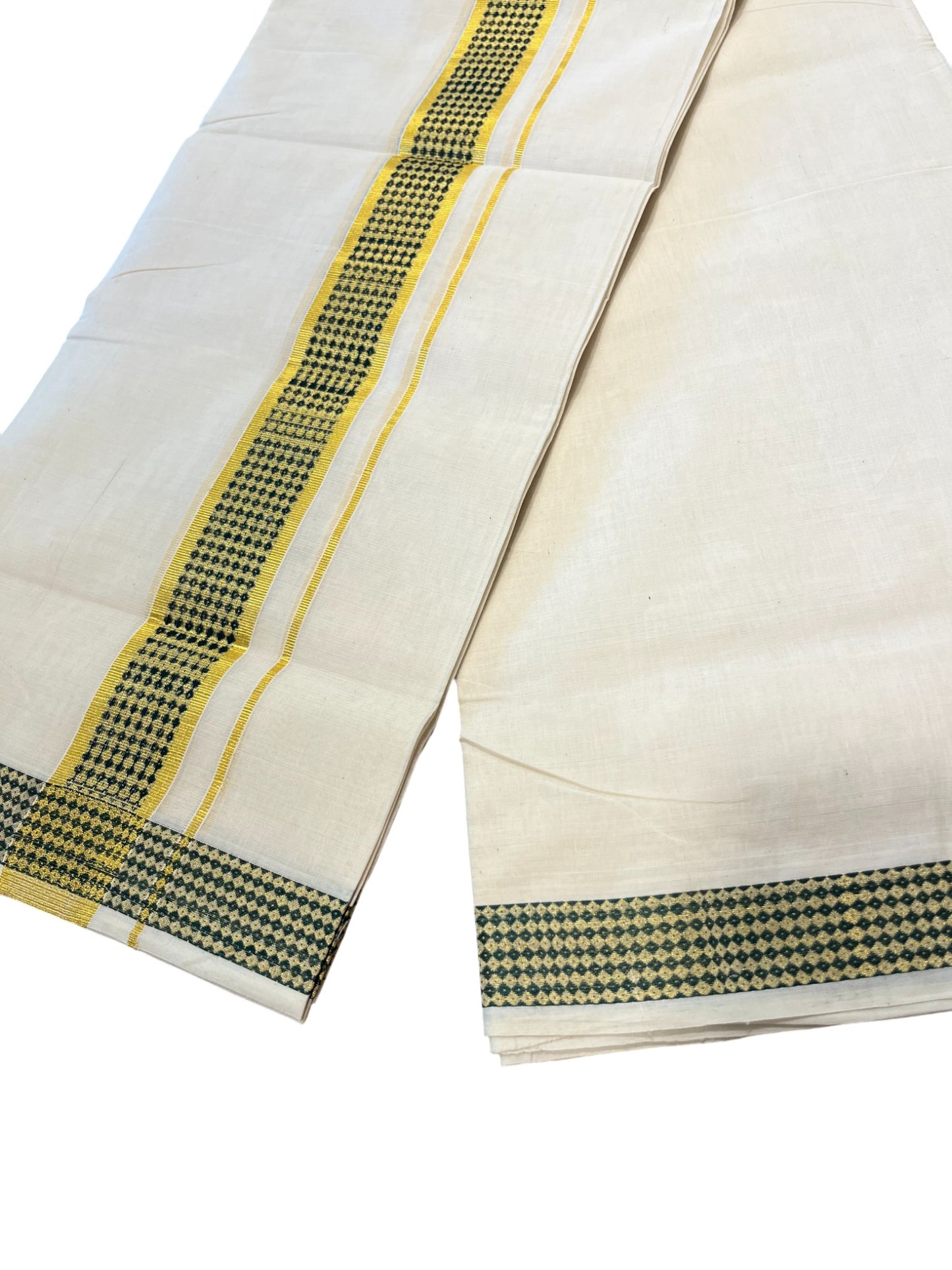 Southloom Premium Handloom Cotton Kasavu Double Mundu