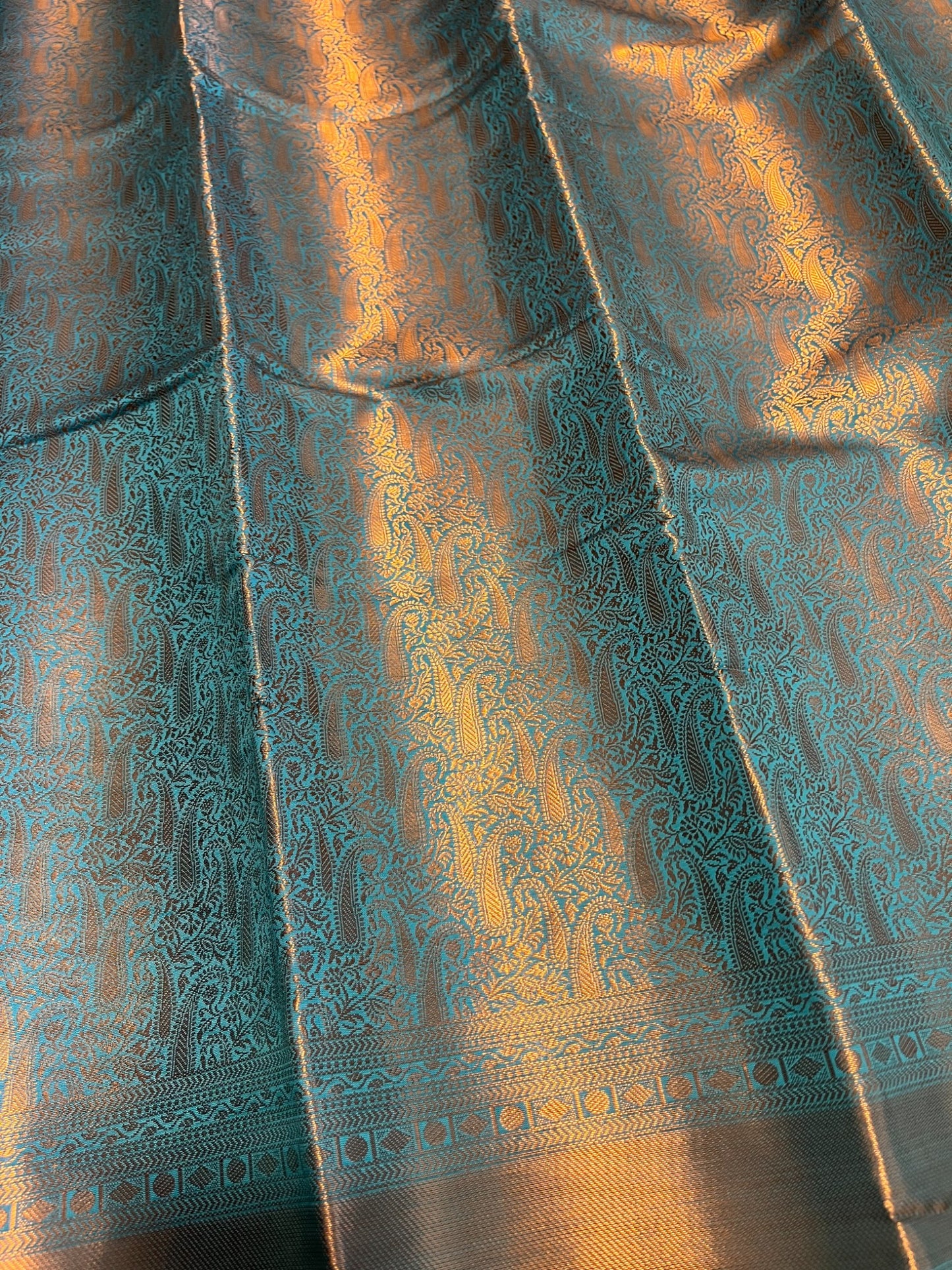 Southloom Premium Semi Silk Zari Work Brocade Saree in Bridal Blue with Matching Pallu