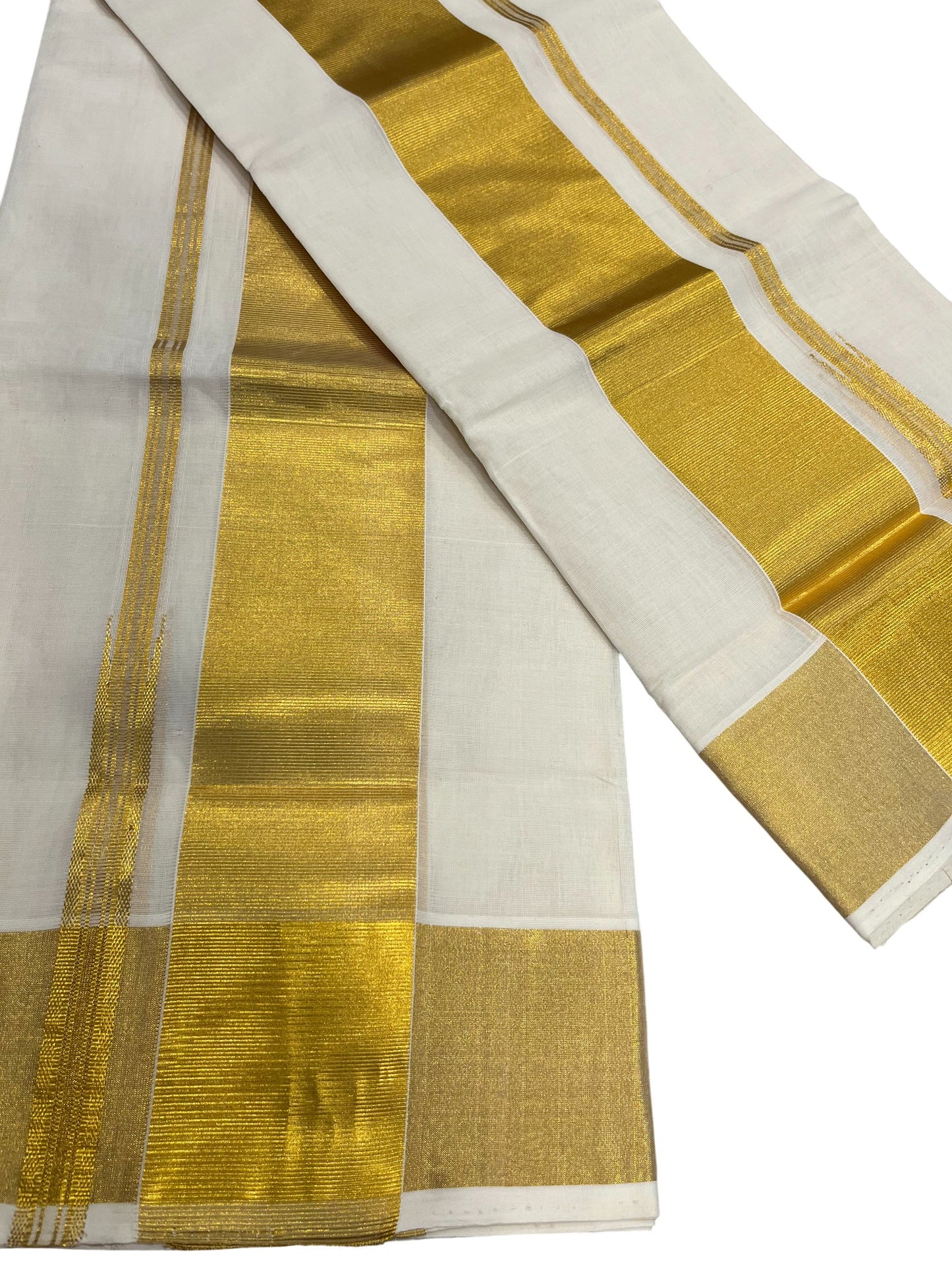 Southloom Premium Handloom Plain Set Mundu (Mundum Neriyathum) 3 Inch Border