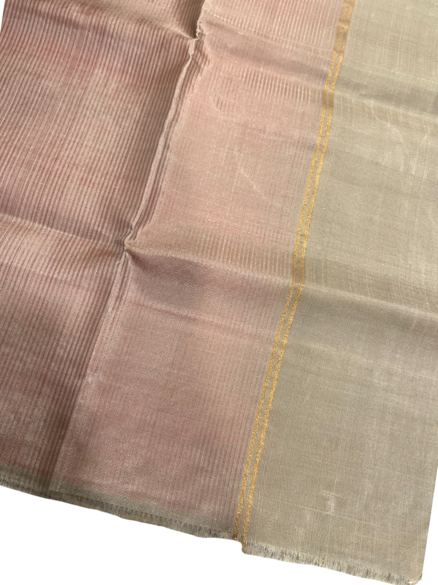 Southloom Pure Handloom Bridal Kanchipuram Silk Saree with Korvai Work (Pink & Grey)