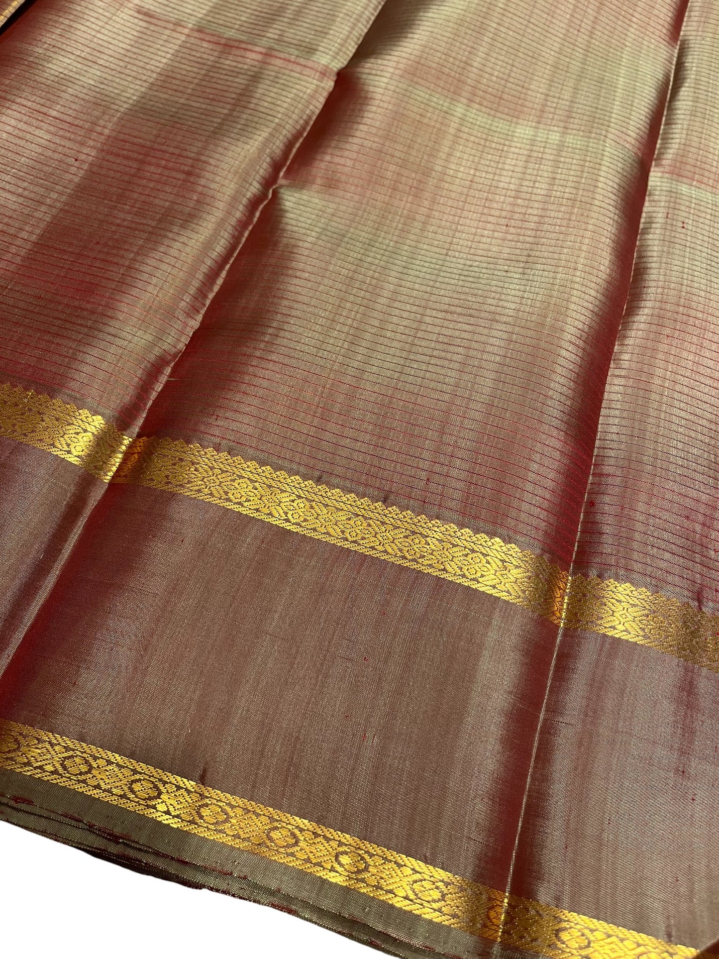 Southloom Pure Handloom Bridal Kanchipuram Silk Saree with Korvai Work (Yellow)