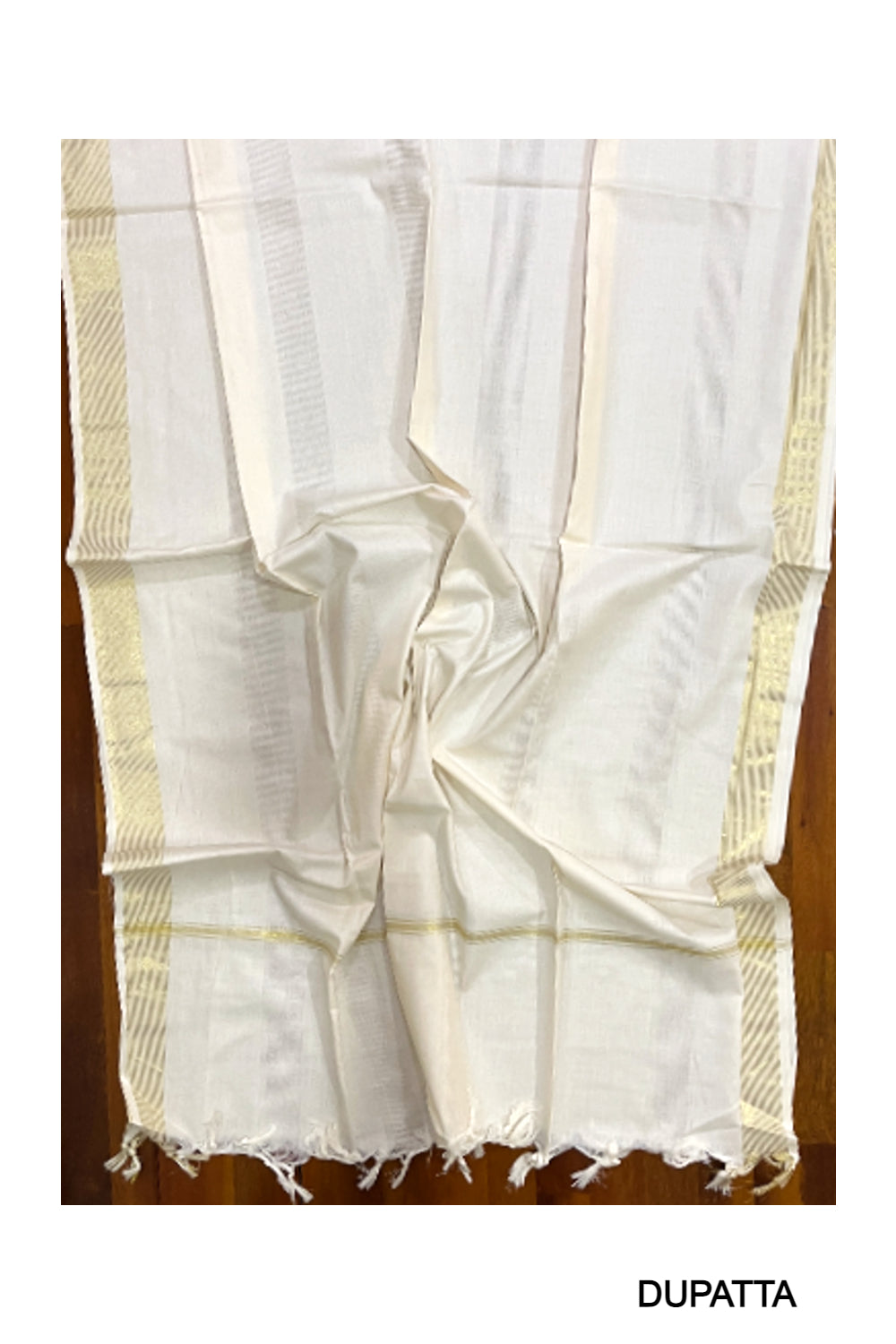 Kerala Tissue Churidar Salwar Material with Bead Works on Yoke (include Shawl / Dupatta)