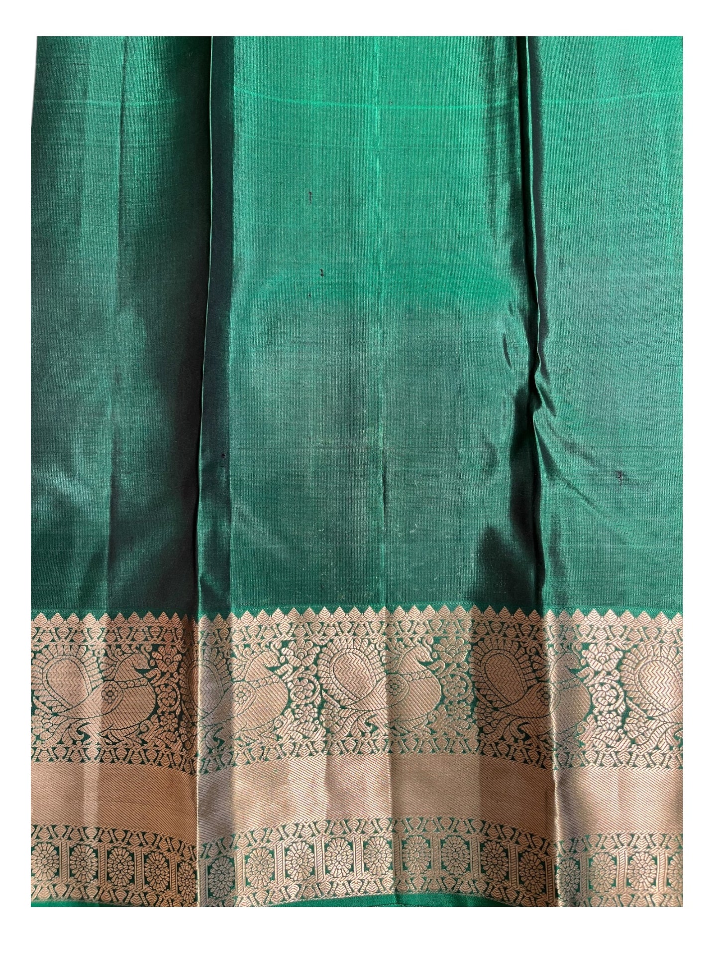 Southloom Pure Handloom Bridal Kanchipuram Silk Saree with Korvai Work (Brown & Green)
