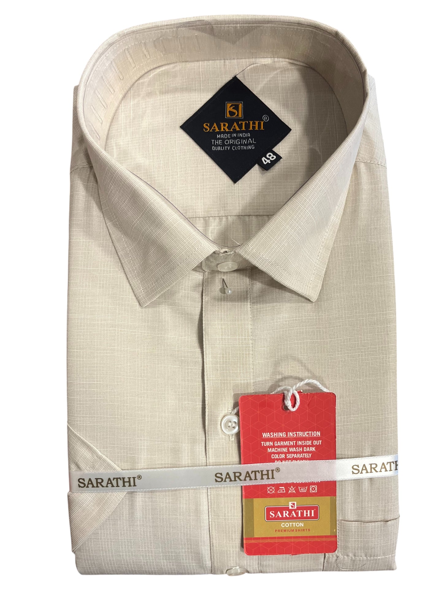 Pure Cotton Yellow  Plain Shirt (48 HS)