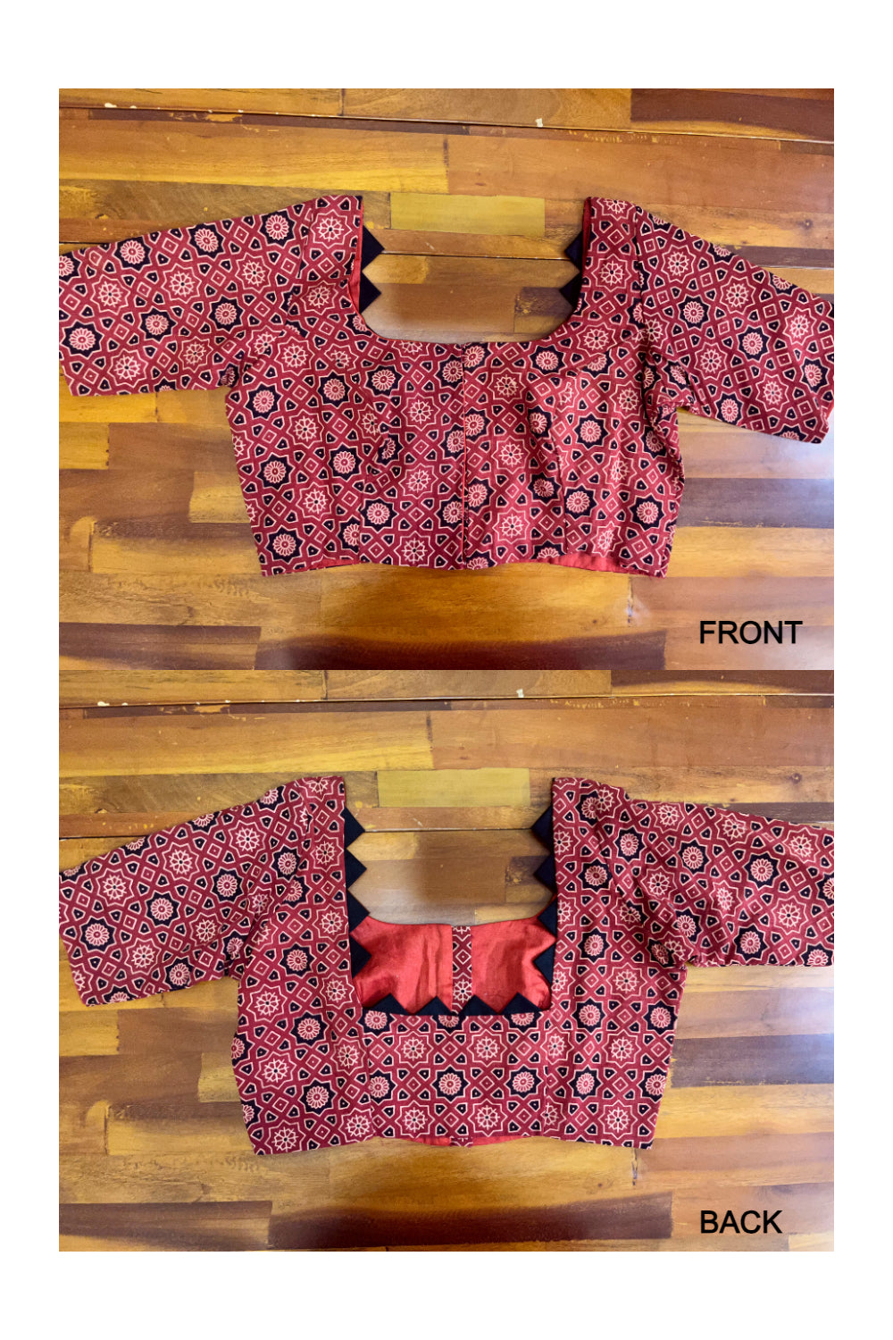 Southloom Maroon Printed Ready Made Blouse