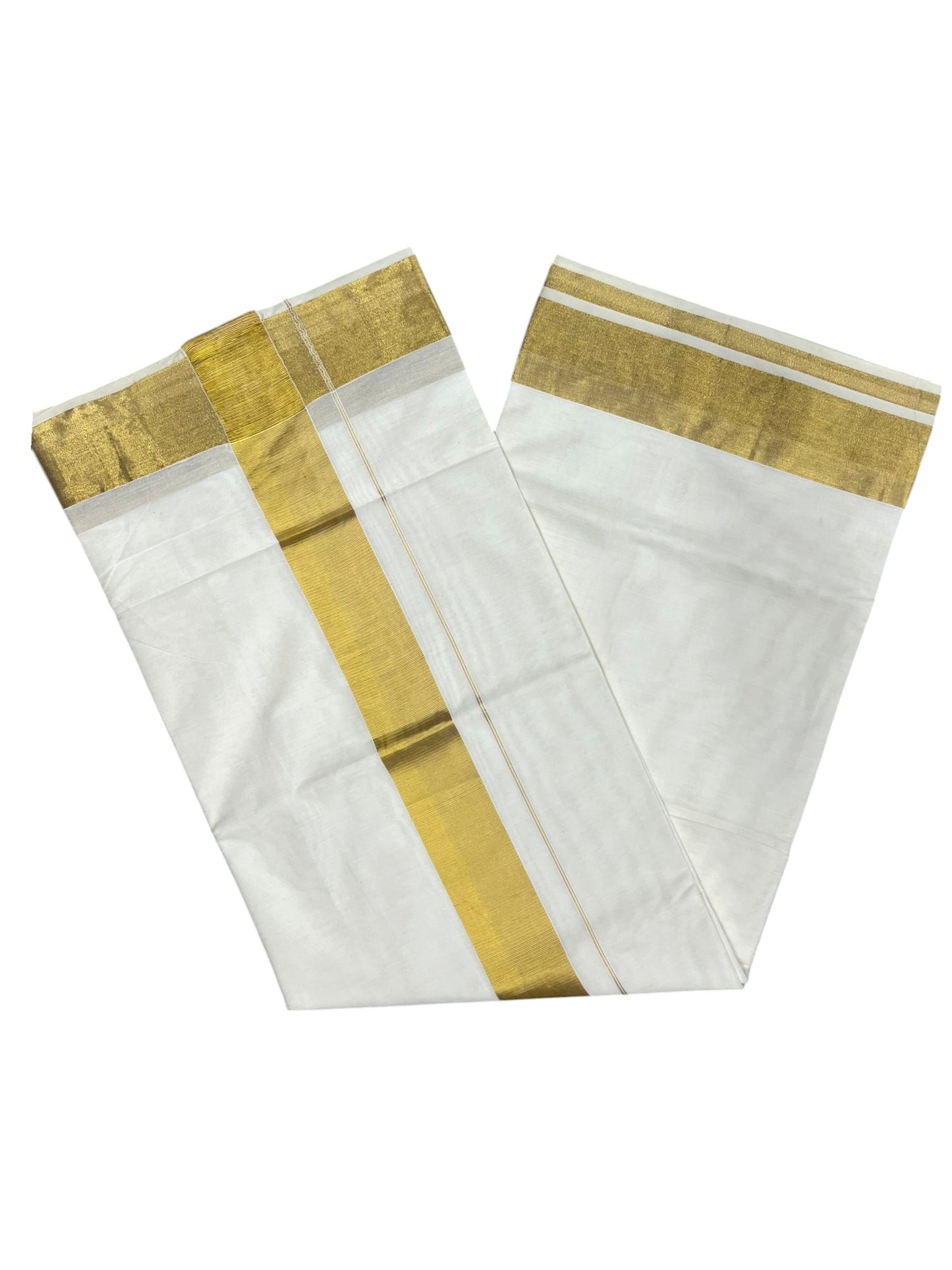 Southloom Pure Cotton Kerala Saree with 2.5 inch Gold Kasavu Border