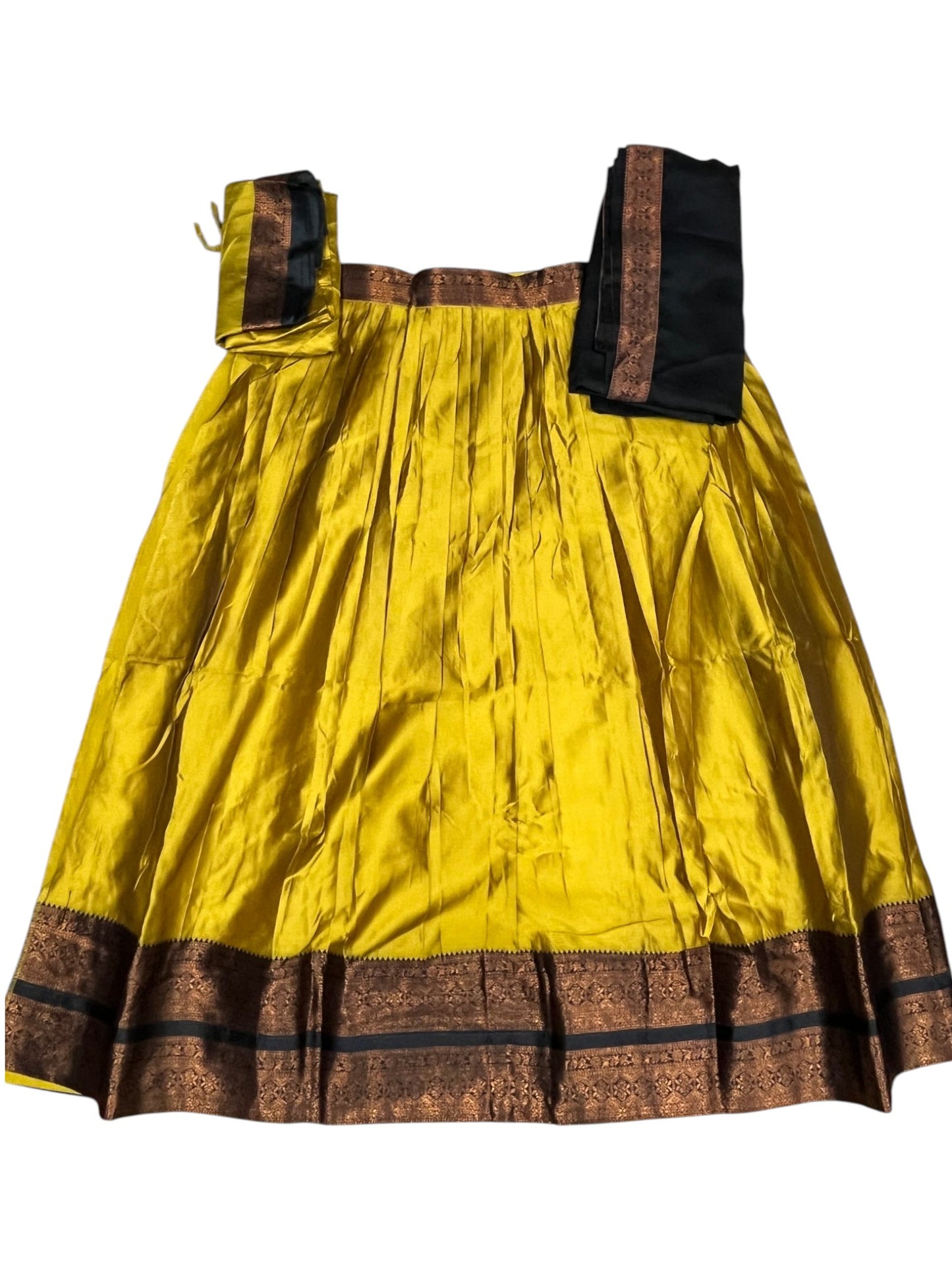 Southloom Semi Silk Dhavani Set with Pavada and Yellow Blouse PieceSLDHAVANI SL542