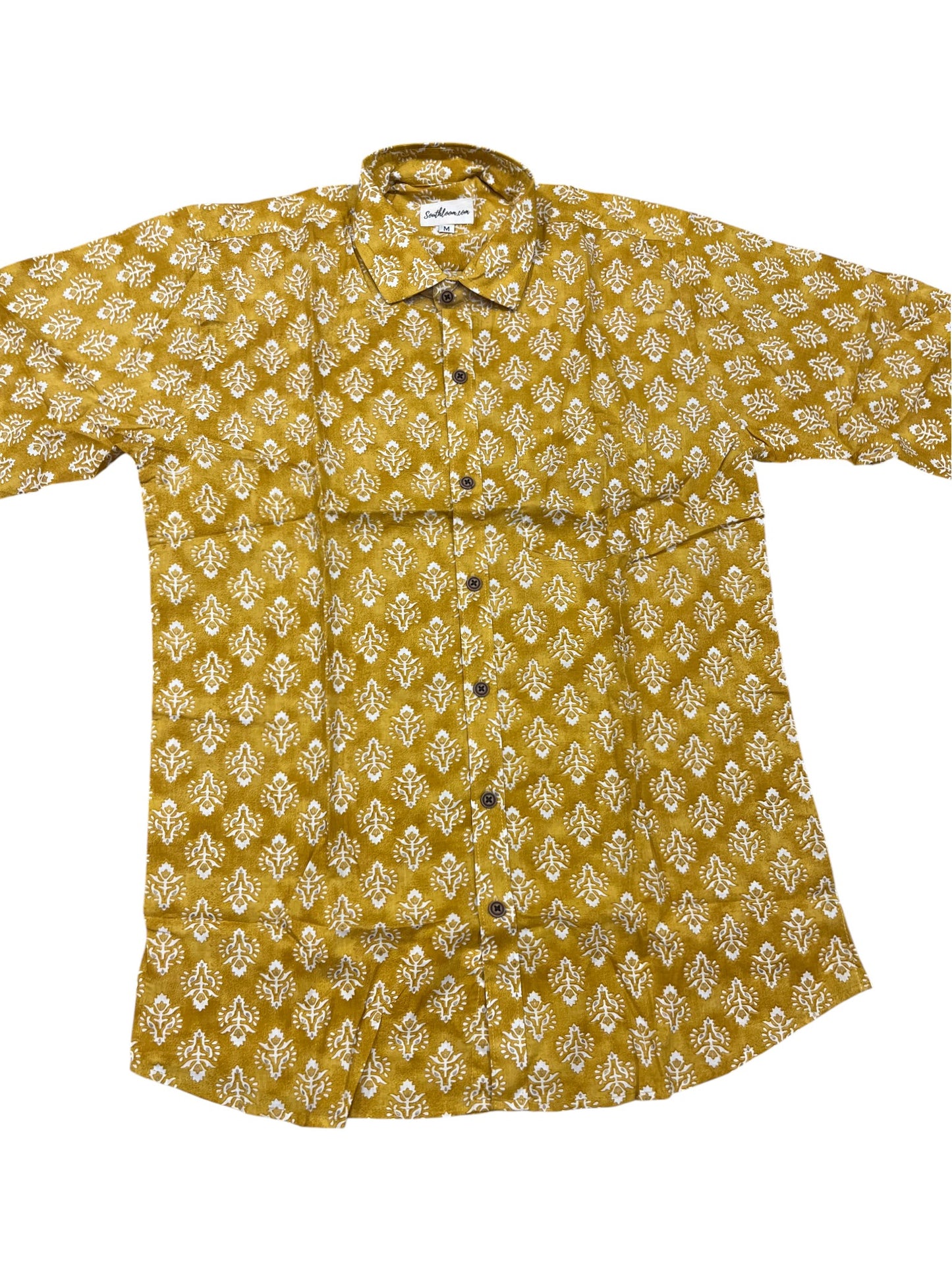 Southloom Jaipur Pure Cotton Block Printed Shirt for Men (Medium)