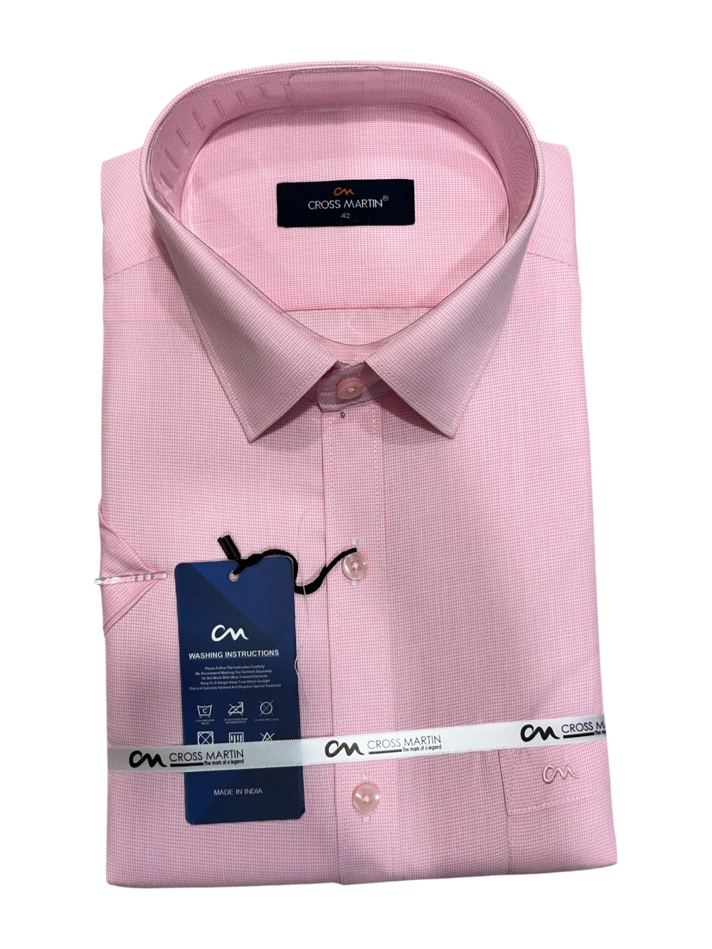Southloom Pure Cotton Pink Plain Shirt (XL HS)