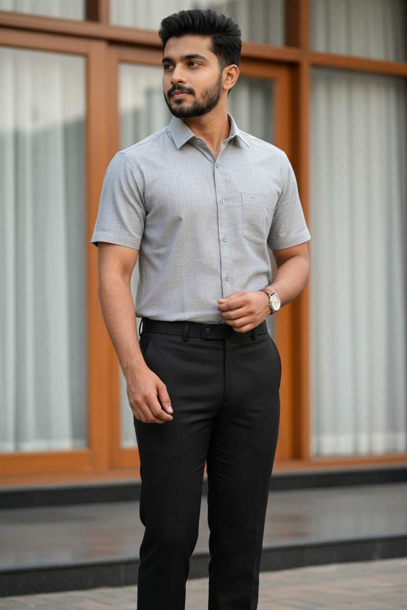 Southloom Pure Cotton Gray Plain Shirt SLSHIRT 42HS