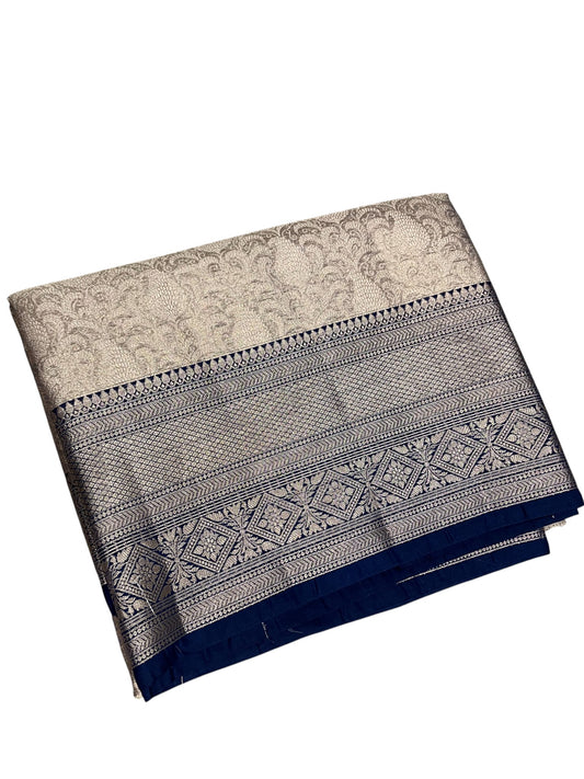 Southloom Semi Banarasi Katan Tissue Saree with Woven Work on Body and Borders
