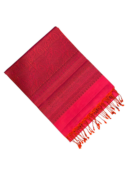Southloom Pure Handloom Kanchipuram Silk Saree with Korvai Work (Magenta)