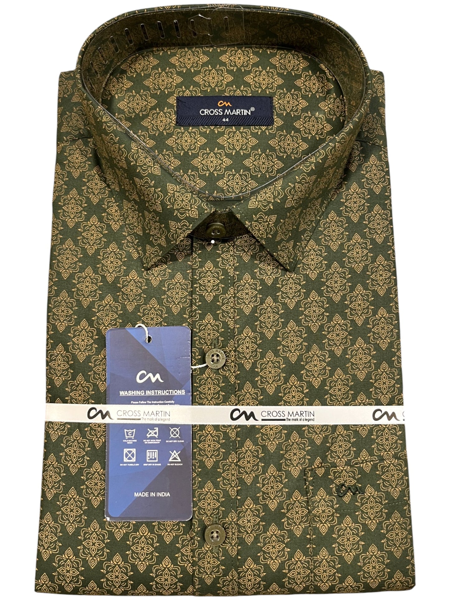 Southloom Pure Cotton Green Printed Shirt (44 FS)