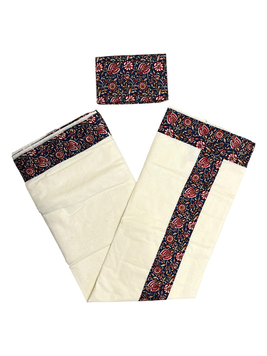 Southloom Cotton Kerala Saree with Ajrakh Printed