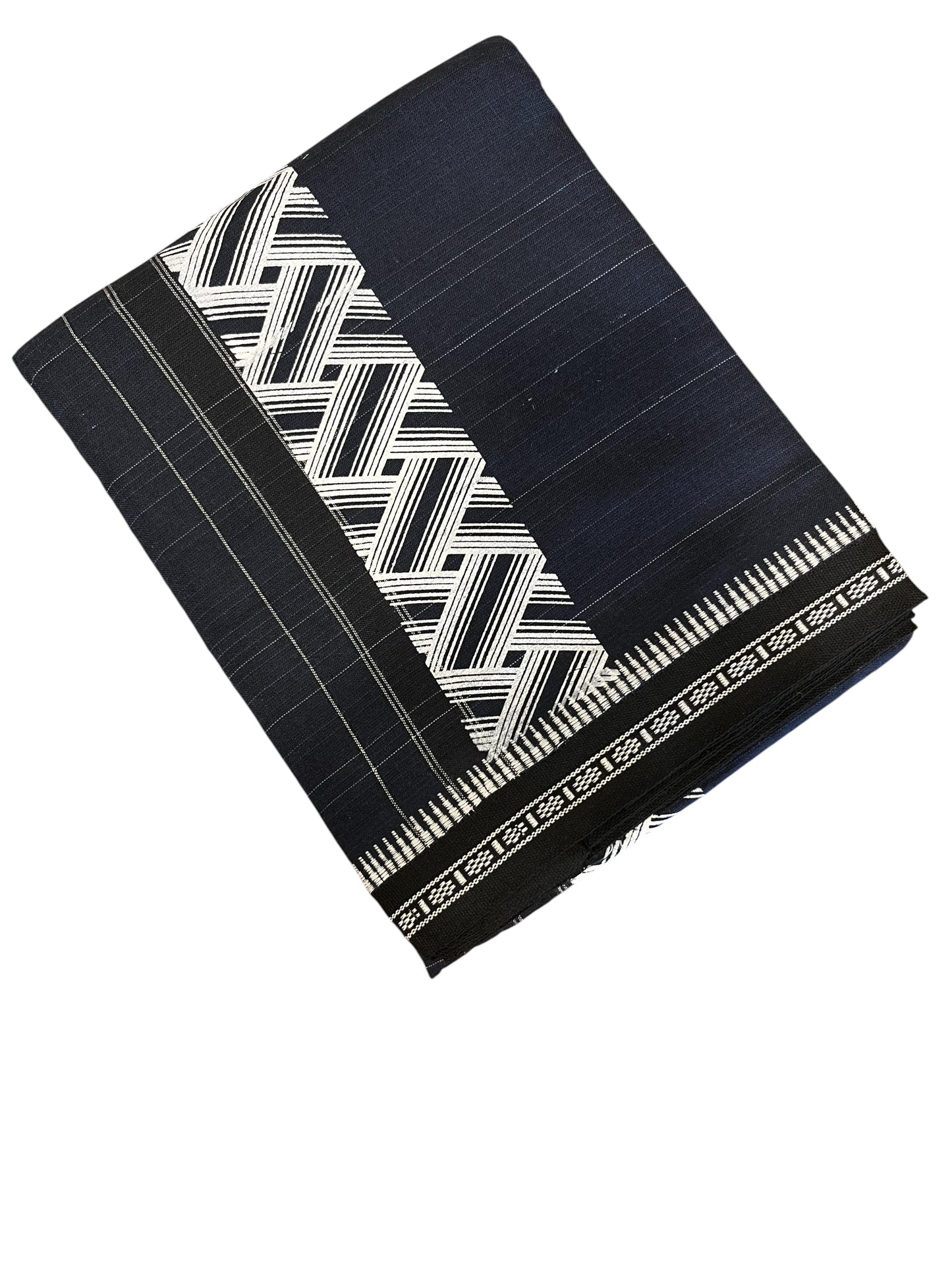 Southloom Blue Printed Single Mundu / Otta Mundu / Lungi (South Indian Kerala Dhoti)