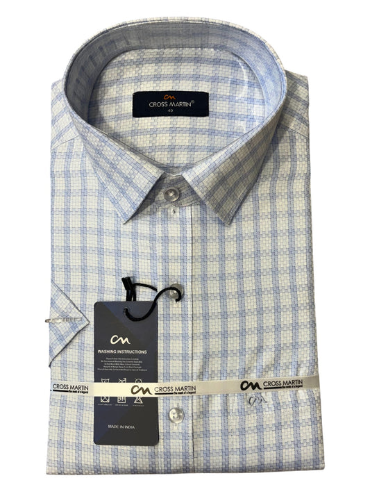 Southloom Pure Cotton Blue Cheack Shirt (40 HS)