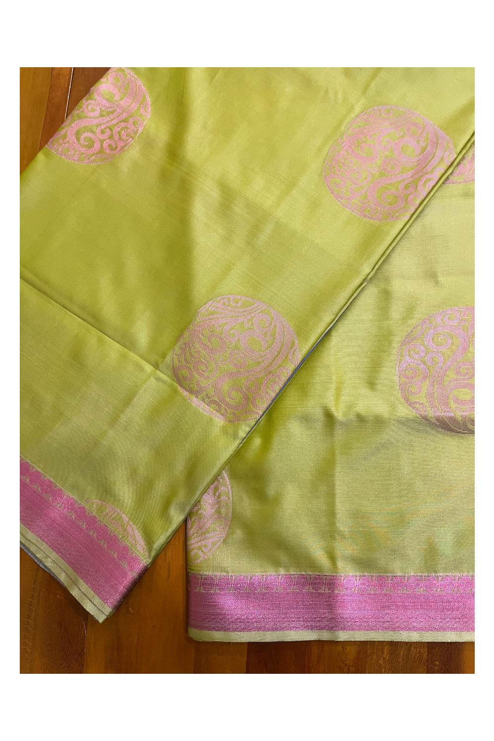 Southloom Soft Silk Olive Green Designer Woven Saree with Heavy Work on Pallu