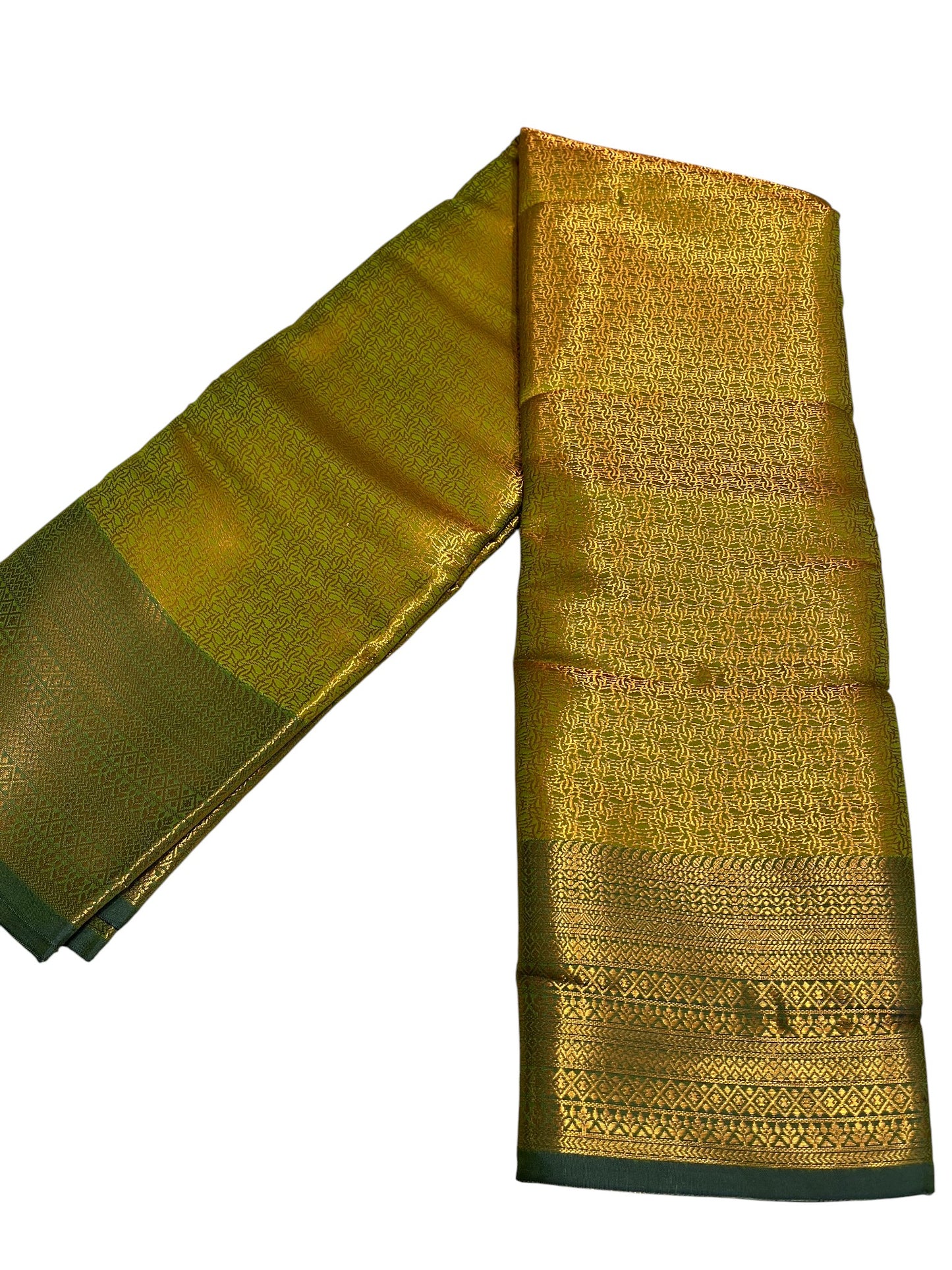 Southloom Premium Semi Silk Zari Work Brocade Saree in Bridal Green with Matching Pallu