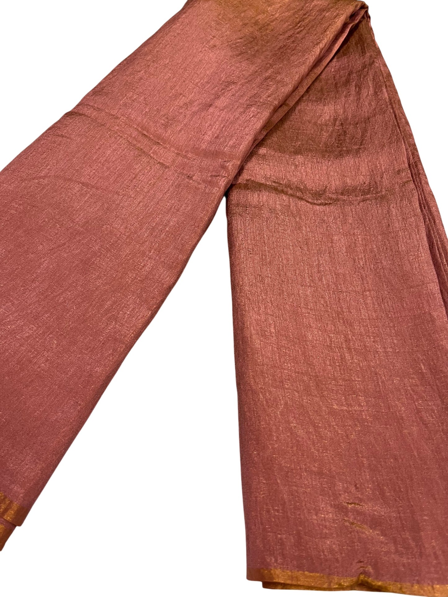 Southloom Tissue Crushed Organza Saree Peach