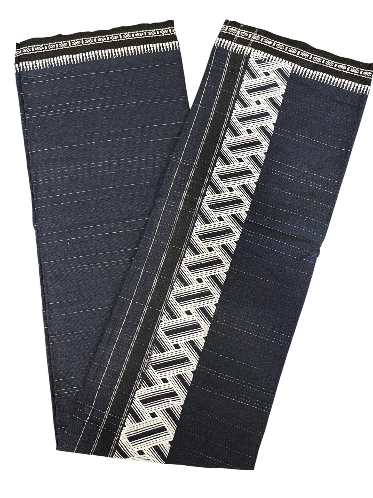 Southloom Blue Printed Single Mundu / Otta Mundu / Lungi (South Indian Kerala Dhoti)