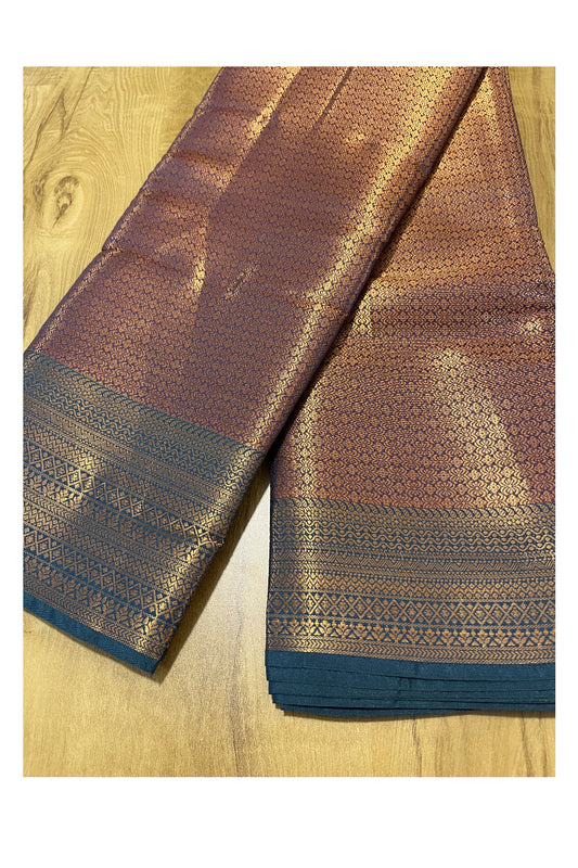 Southloom Premium Semi Silk Zari Work Brocade Saree in Violet Bridal with Matching Pallu (Kanchipuram Pattu Saree)